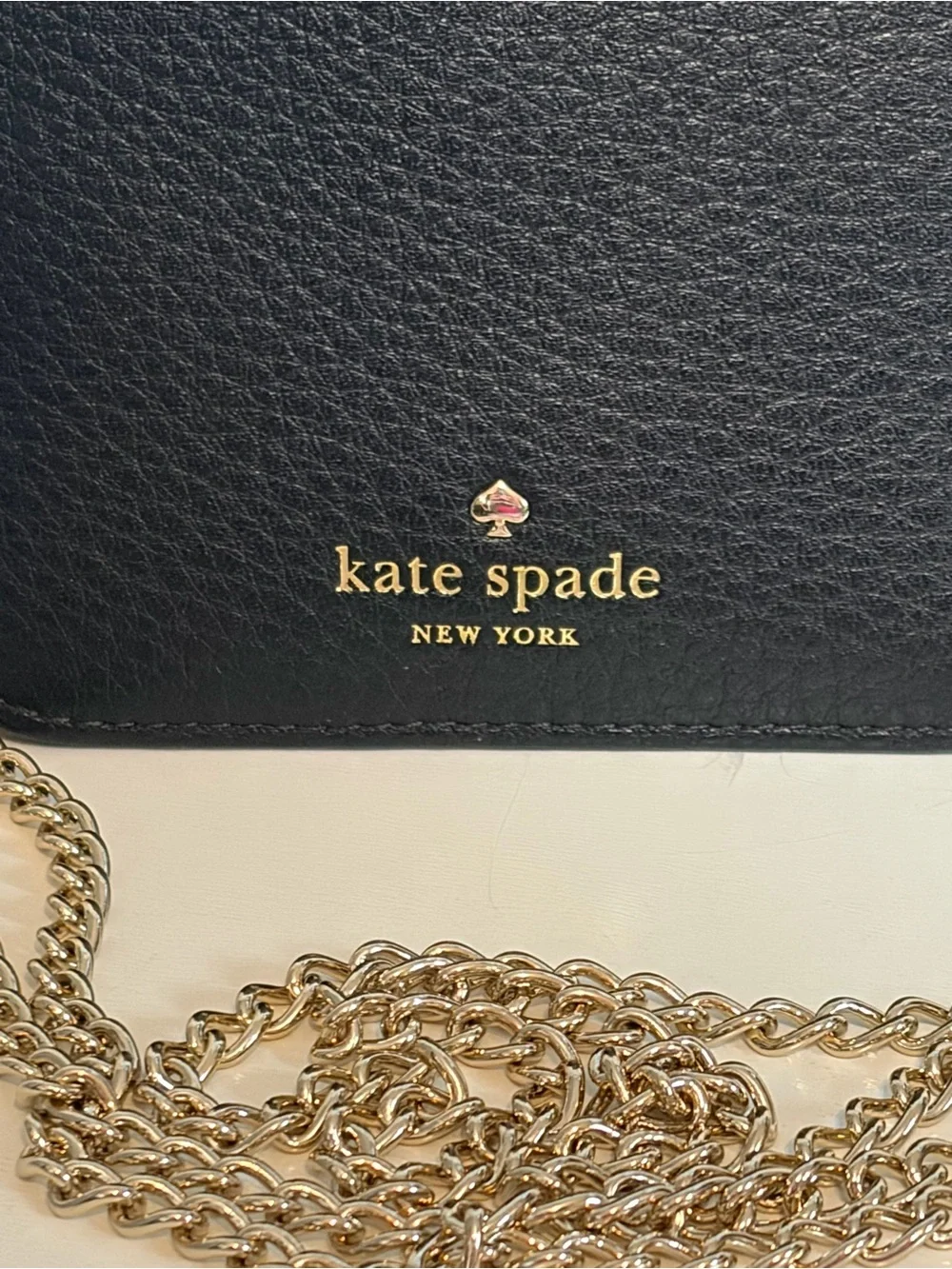 Kate Spade NY Pearl & Black Pebbled Iphone Sleeve Crossbody Bag